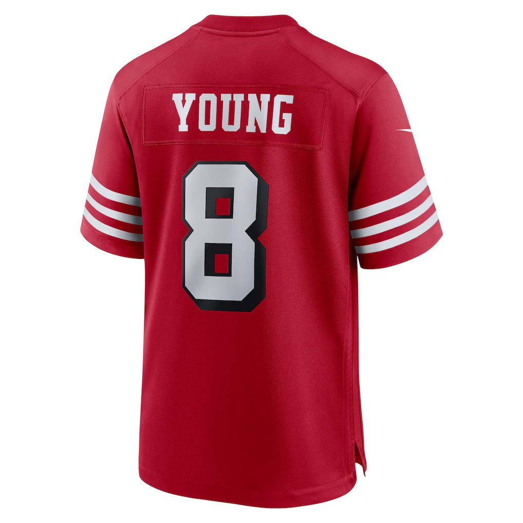 Johmsee SF.49ers #8 Steve Young Scarlet Retired Player Alternate Game Stitched Jerseys