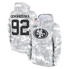 Johmsee SF.49ers #92 Osa Odighizuwa Player Arctic Camo Limited Salute to Service Pullover Hoodies Game Stitched Jerseys
