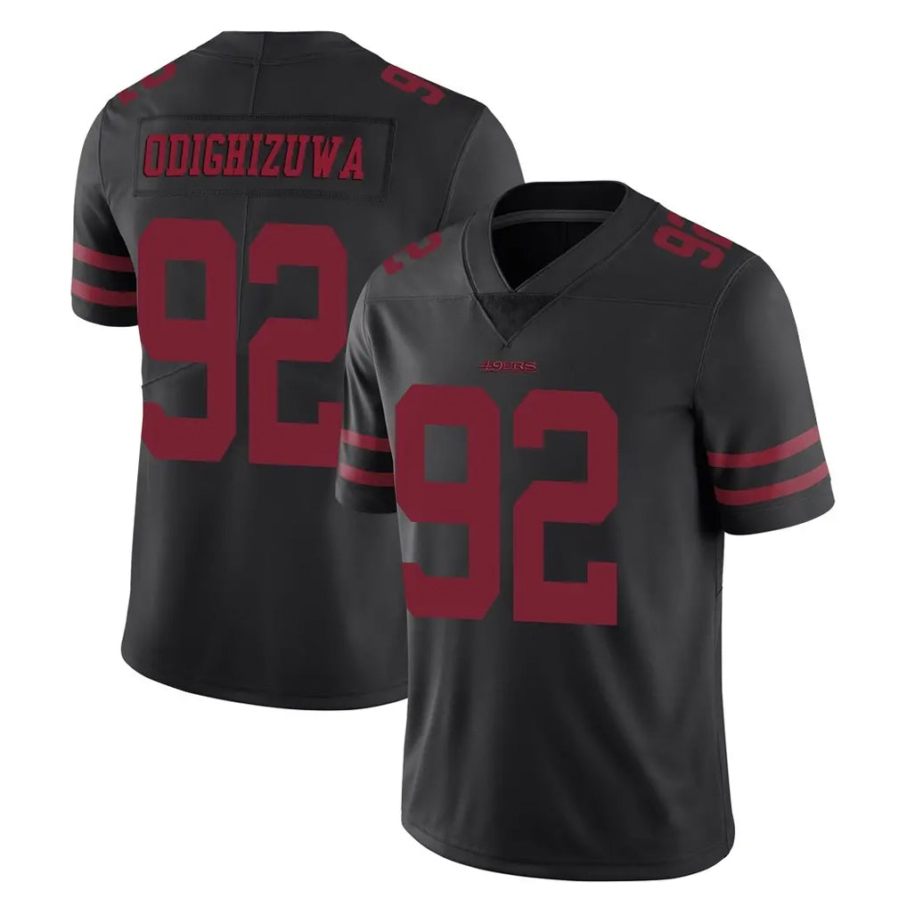 Johmsee SF.49ers #92 Osa Odighizuwa Player Black Alternate Limited Vapor Untouchable Home Game Stitched Jerseys