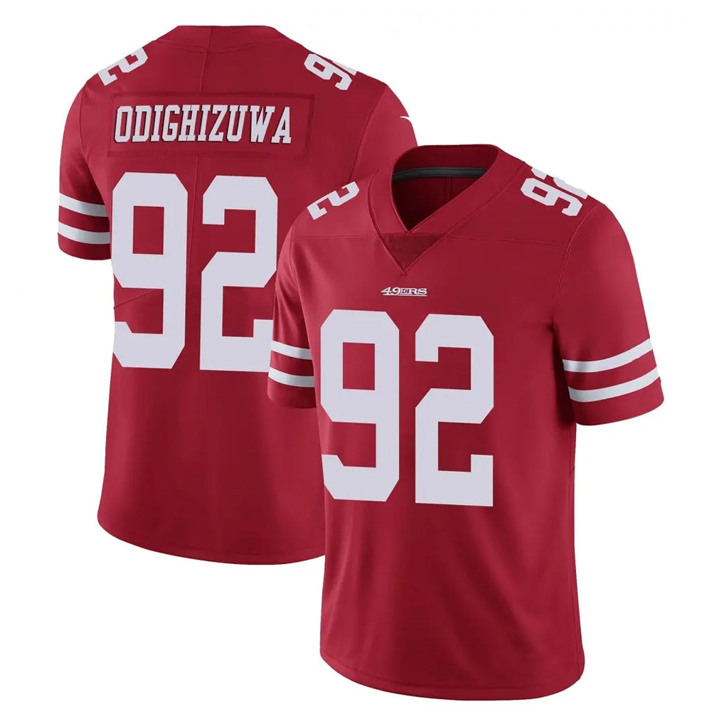 Johmsee SF.49ers #92 Osa Odighizuwa Player Red Limited Vapor Untouchable Home Game Stitched Jerseys