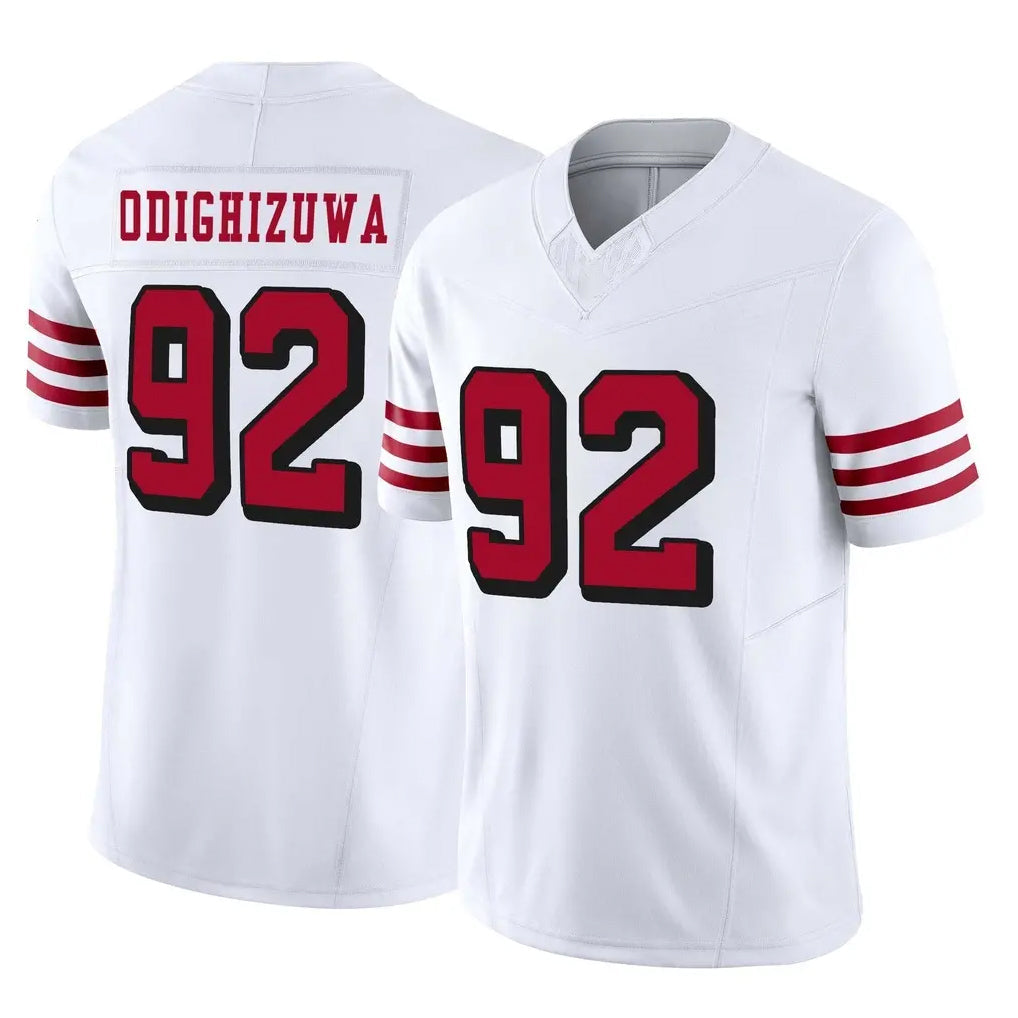 Johmsee SF.49ers #92 Osa Odighizuwa Player White Limited Alternate Vapor F.U.S.E. Home Game Stitched Jerseys