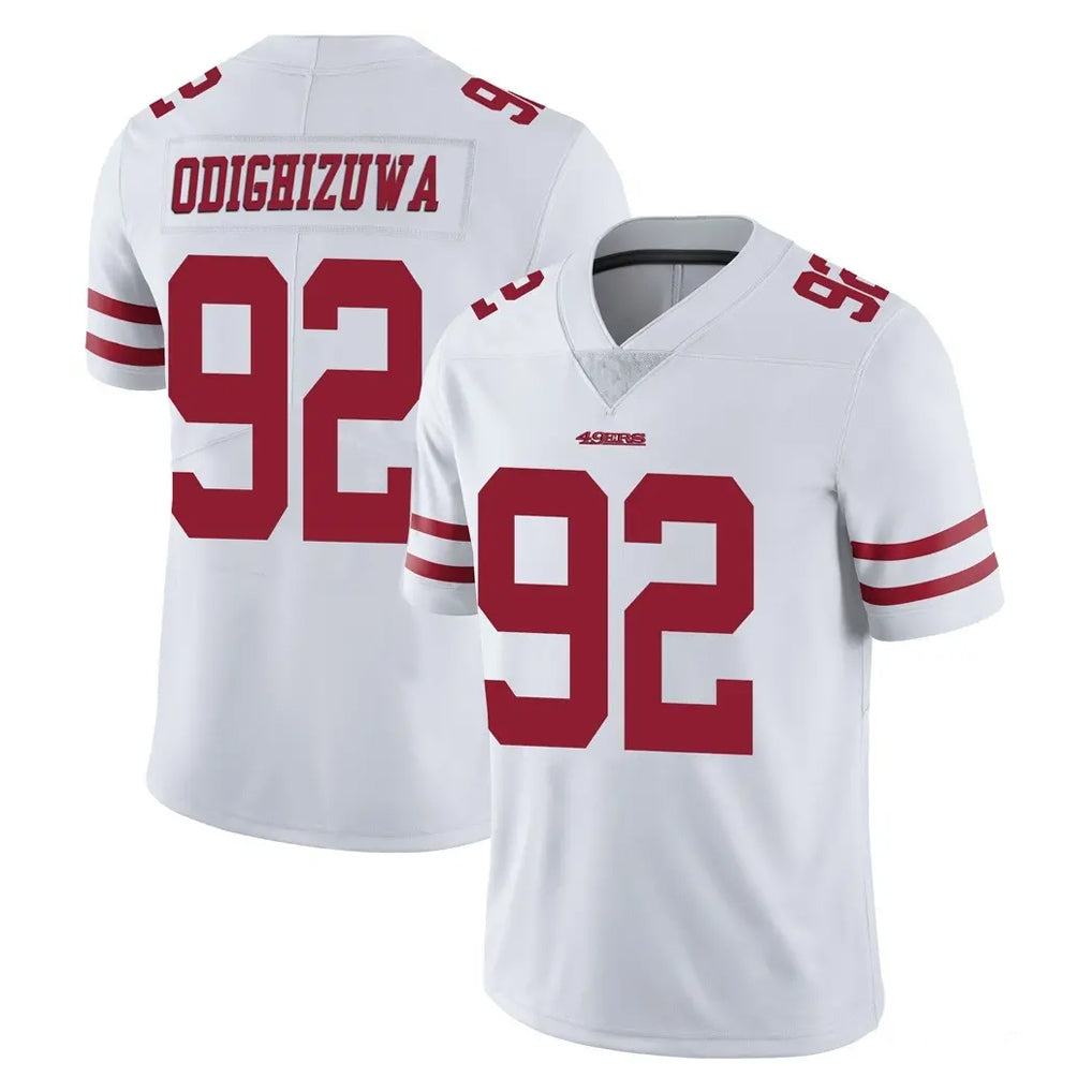 Johmsee SF.49ers #92 Osa Odighizuwa Player White Limited Vapor Untouchable Home Game Stitched Jerseys