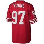 Johmsee SF.49ers #97 Bryant Young Mitchell & Ness Scarlet Legacy Replica Jersey