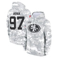 Johmsee SF.49ers #97 Nick Bosa Player Arctic Camo Limited Salute to Service Pullover Hoodies Game Stitched Jerseys