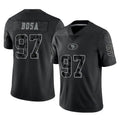 Johmsee SF.49ers #97 Nick Bosa Player Black Limited Reflective Home Game Stitched Jerseys
