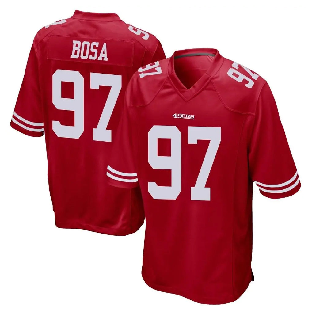 Johmsee SF.49ers #97 Nick Bosa Player Red Home Game Stitched Jerseys