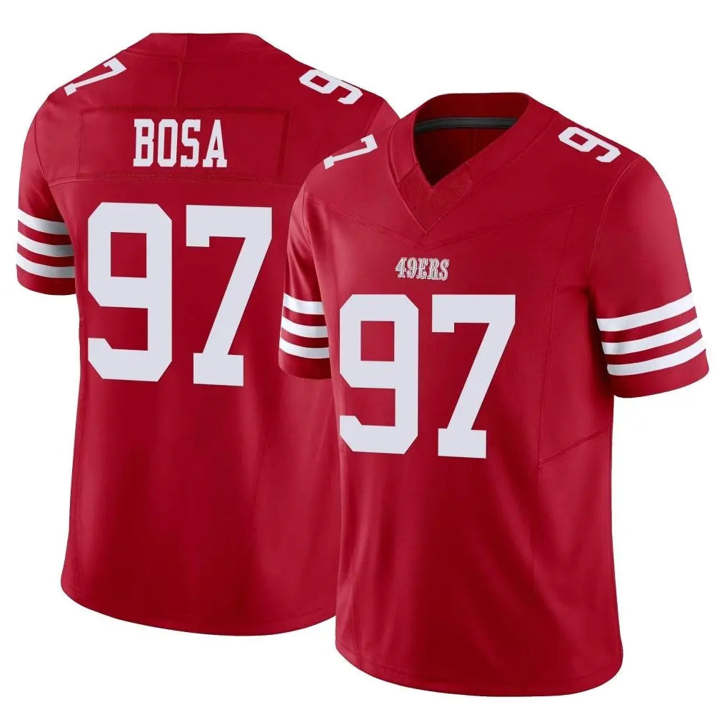 Johmsee SF.49ers #97 Nick Bosa Player Red Limited Vapor F.U.S.E. Home Game Stitched Jerseys