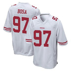 Johmsee SF.49ers #97 Nick Bosa Player White Home Game Stitched Jerseys