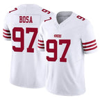 Johmsee SF.49ers #97 Nick Bosa Player White Limited Vapor F.U.S.E. Home Game Stitched Jerseys