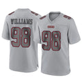 Johmsee SF.49ers #98 Mykel Williams Player Gray Atmosphere Fashion Home Game Stitched Jerseys