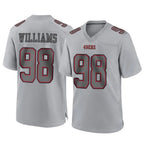 Johmsee SF.49ers #98 Mykel Williams Player Gray Atmosphere Fashion Home Game Stitched Jerseys