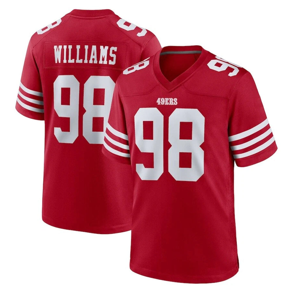 Johmsee SF.49ers #98 Mykel Williams Player Red Game Home Stitched Jerseys