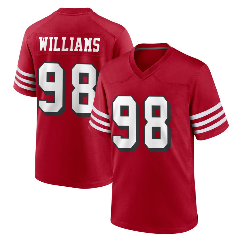Johmsee SF.49ers #98 Mykel Williams Player Red Limited Alternate Home Game Stitched Jerseys