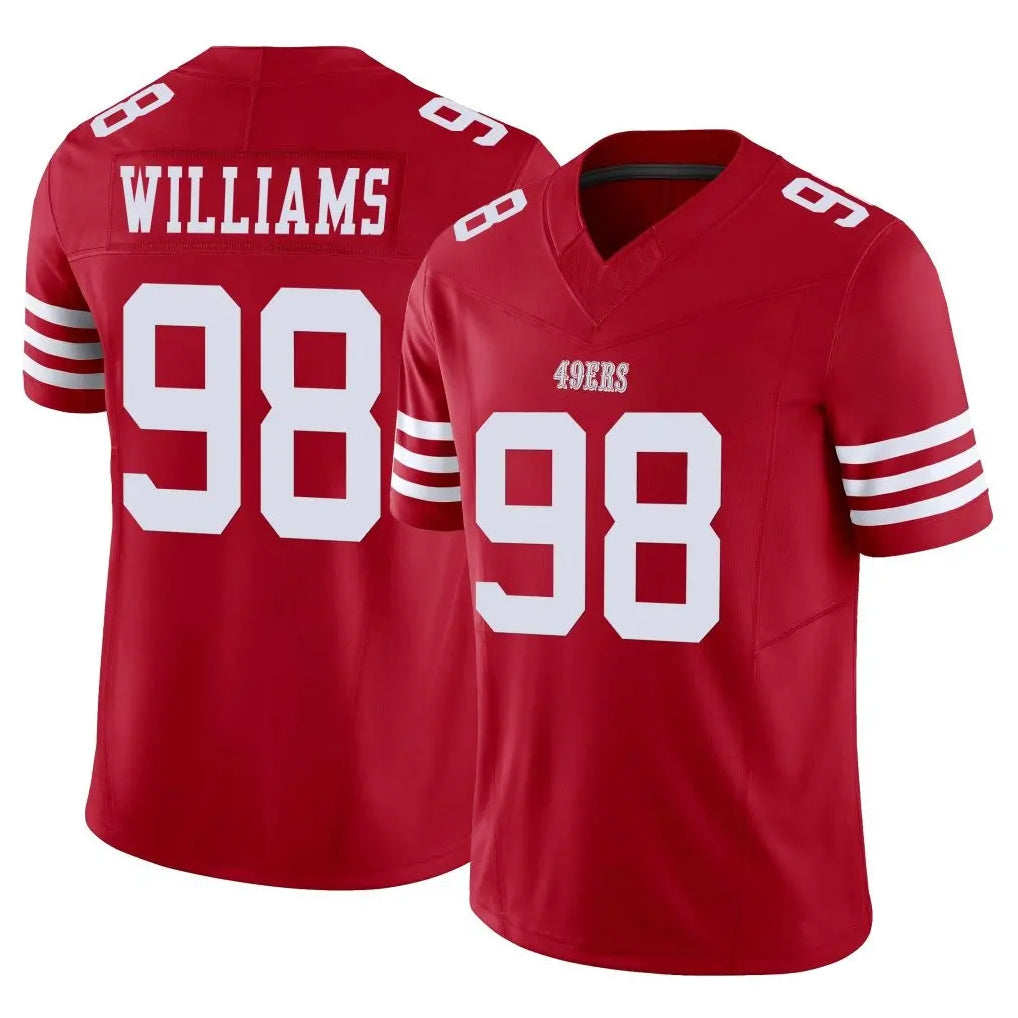 Johmsee SF.49ers #98 Mykel Williams Player Red Limited Vapor F.U.S.E. Home Game Stitched Jerseys