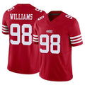 Johmsee SF.49ers #98 Mykel Williams Player Red Limited Vapor F.U.S.E. Home Game Stitched Jerseys
