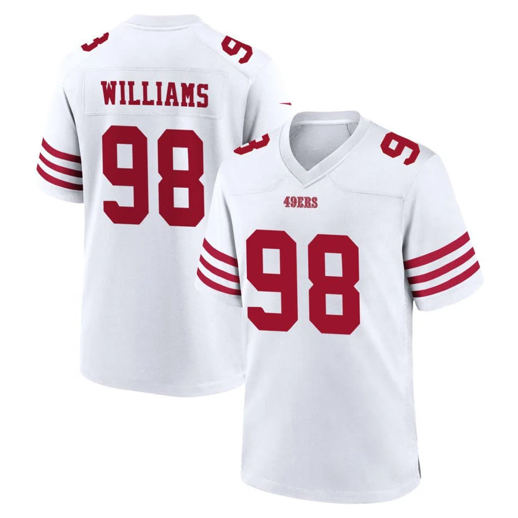 Johmsee SF.49ers #98 Mykel Williams Player White Game Home Stitched Jerseys