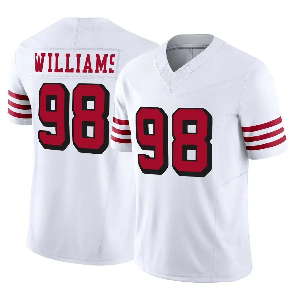 Johmsee SF.49ers #98 Mykel Williams Player White Limited Alternate Vapor F.U.S.E. Home Game Stitched Jerseys
