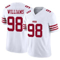 Johmsee SF.49ers #98 Mykel Williams Player White Limited Vapor F.U.S.E. Home Game Stitched Jerseys