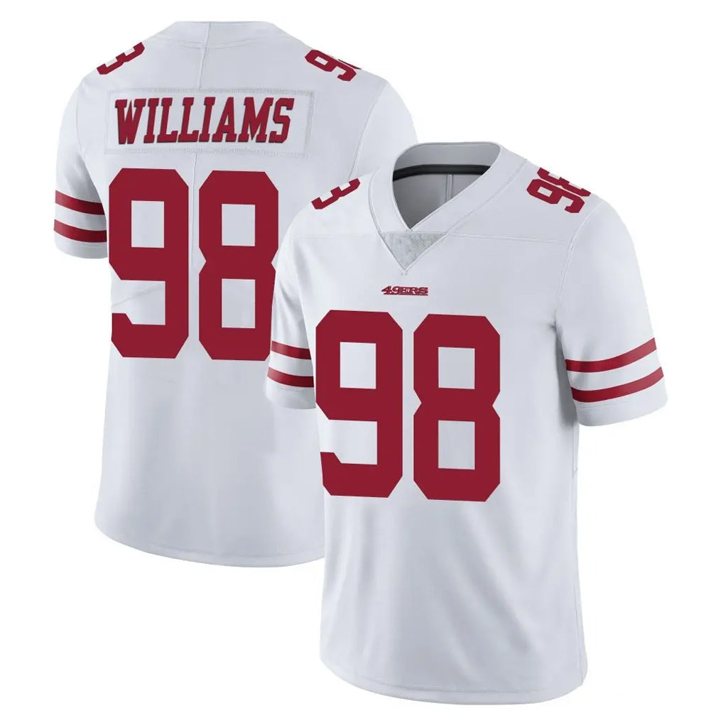 Johmsee SF.49ers #98 Mykel Williams Player White Limited Vapor Untouchable Home Game Stitched Jerseys