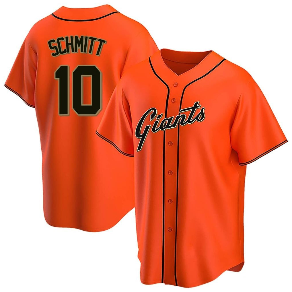 Johmsee SF.Giants #10 Casey Schmitt Player Orange Home Game Stitched Jerseys
