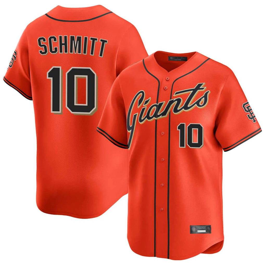 Johmsee SF.Giants #10 Casey Schmitt Player Orange Home Limited Stitched Jerseys