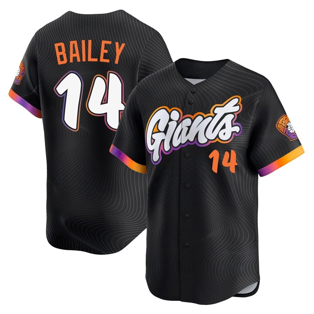Johmsee SF.Giants #14 Patrick Bailey Player Black 2025 City Connect Home Limited Stitched Jerseys