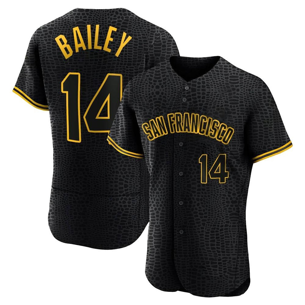 Johmsee SF.Giants #14 Patrick Bailey Player Black Snake Skin City Limited Elite Stitched Jerseys