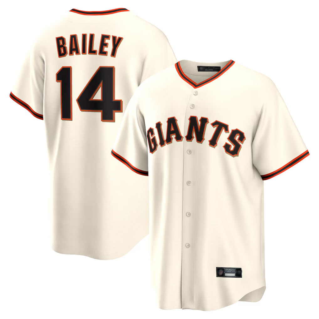Johmsee SF.Giants #14 Patrick Bailey Player Cream Home Game Stitched Jerseys