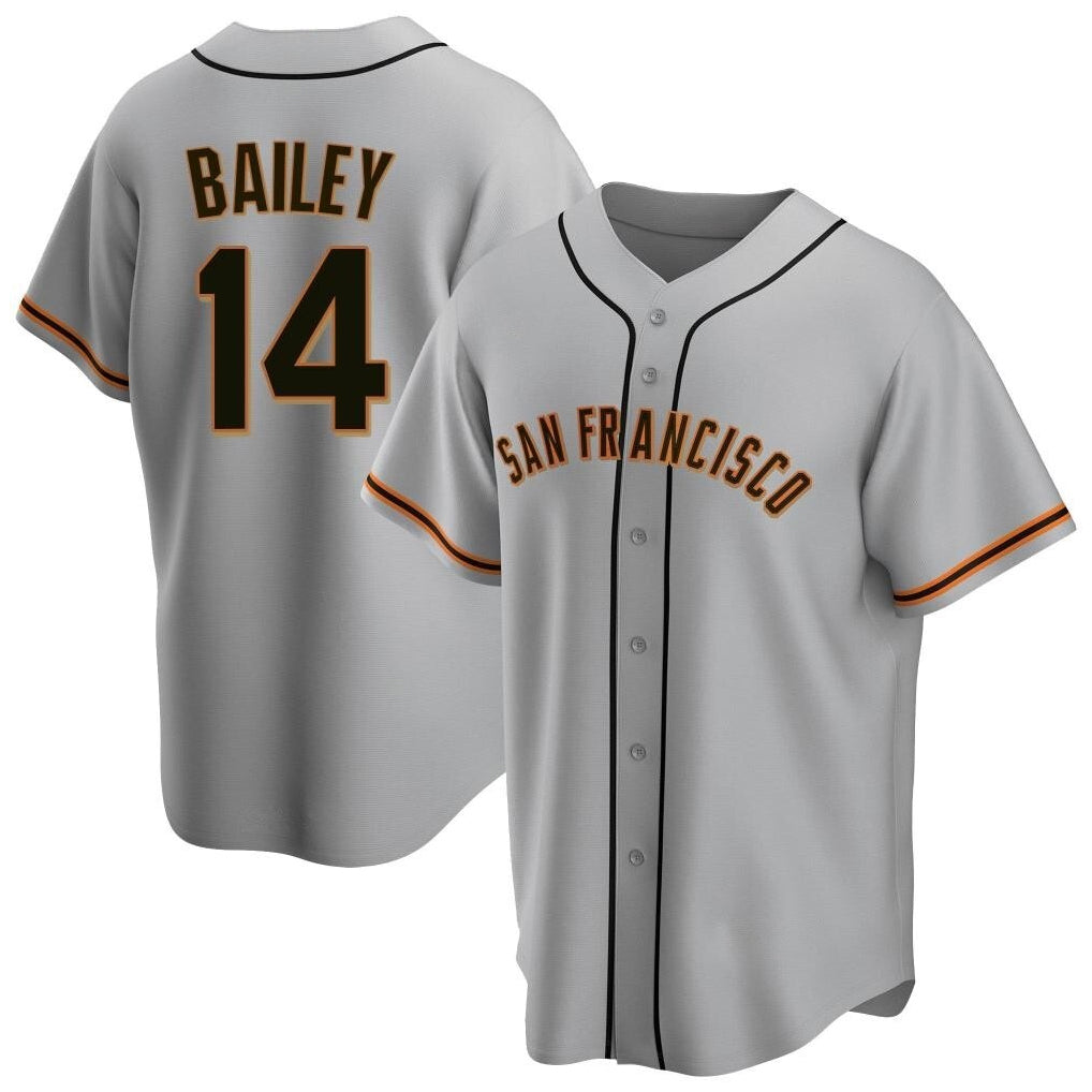 Johmsee SF.Giants #14 Patrick Bailey Player Gray Home Game Stitched Jerseys