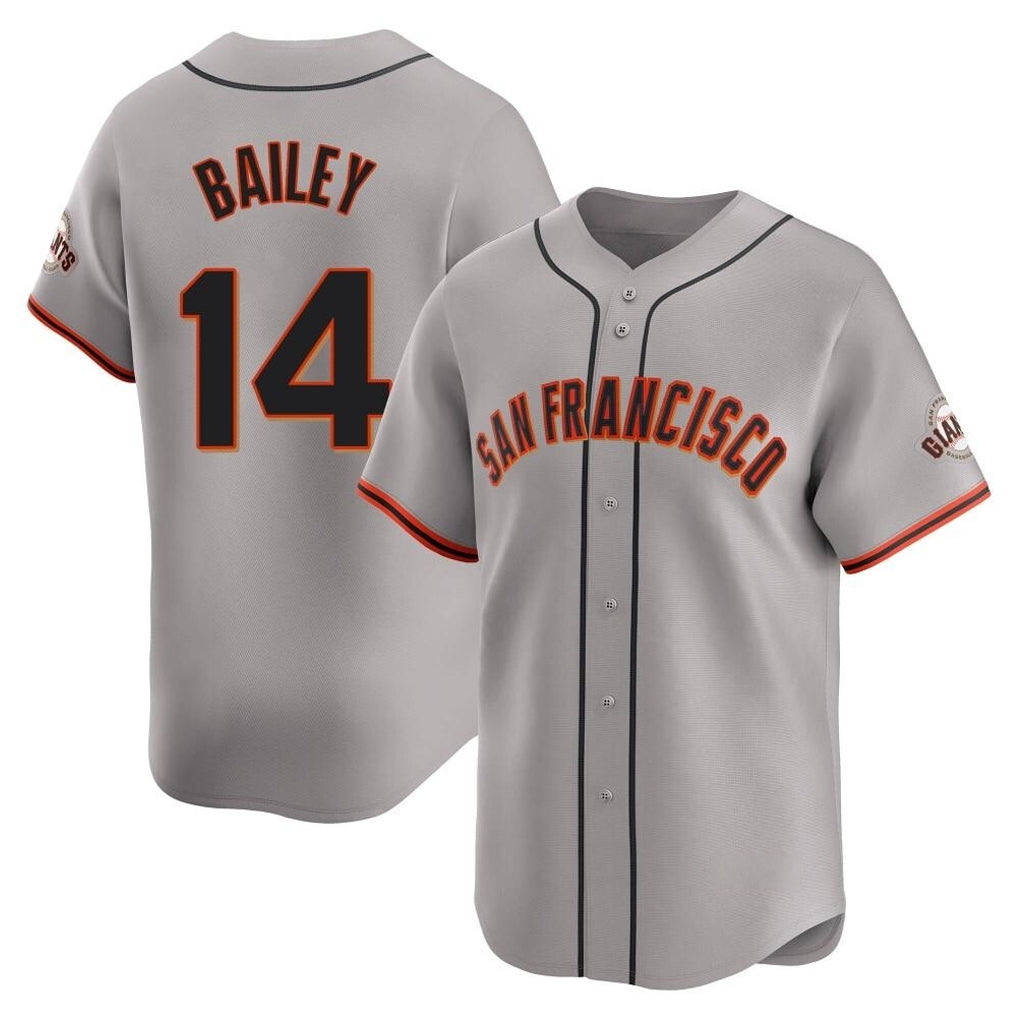 Johmsee SF.Giants #14 Patrick Bailey Player Gray Home Limited Stitched Jerseys