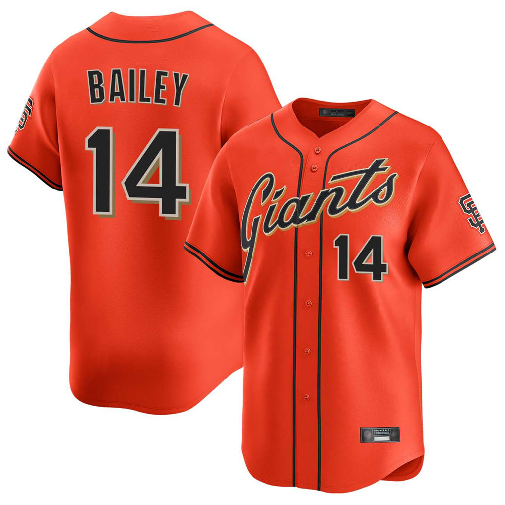 Johmsee SF.Giants #14 Patrick Bailey Player Orange Home Limited Stitched Jerseys