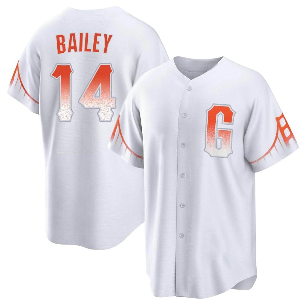 Johmsee SF.Giants #14 Patrick Bailey Player White City Connect Home Game Stitched Jerseys