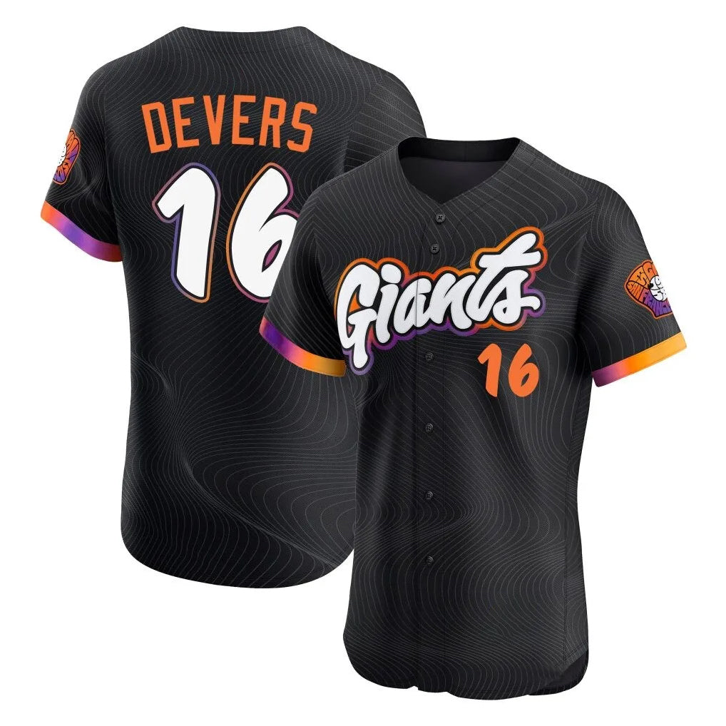 Johmsee SF.Giants #16 Rafael Devers Player Black 2025 City Connect Home Limited Elite Stitched Jerseys