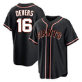 Johmsee SF.Giants #16 Rafael Devers Player Black Fashion Out Home Limited Stitched Jerseys