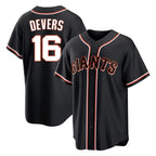 Johmsee SF.Giants #16 Rafael Devers Player Black Fashion Out Home Limited Stitched Jerseys