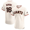Johmsee SF.Giants #16 Rafael Devers Player Cream Home Limited Elite Stitched Jerseys