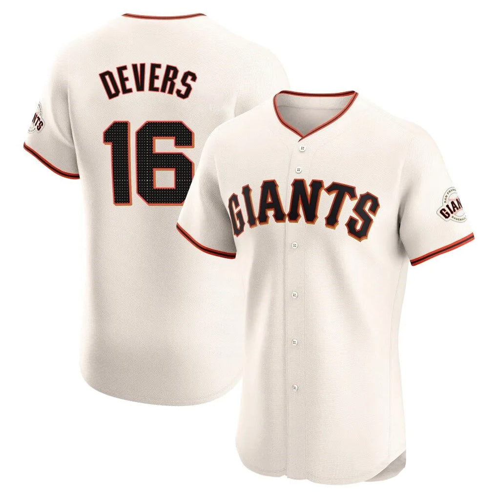 Johmsee SF.Giants #16 Rafael Devers Player Cream Home Limited Elite Stitched Jerseys