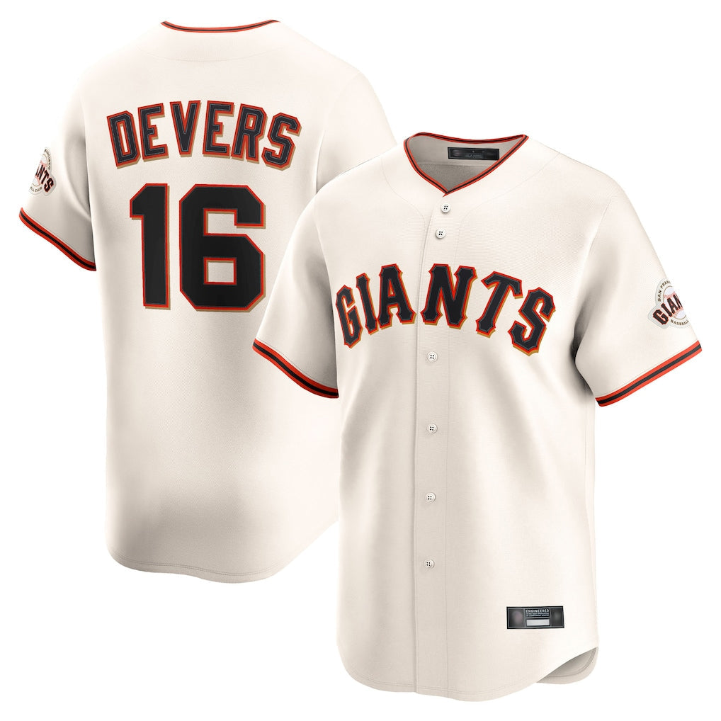 Johmsee SF.Giants #16 Rafael Devers Player Cream Home Limited Stitched Jerseys