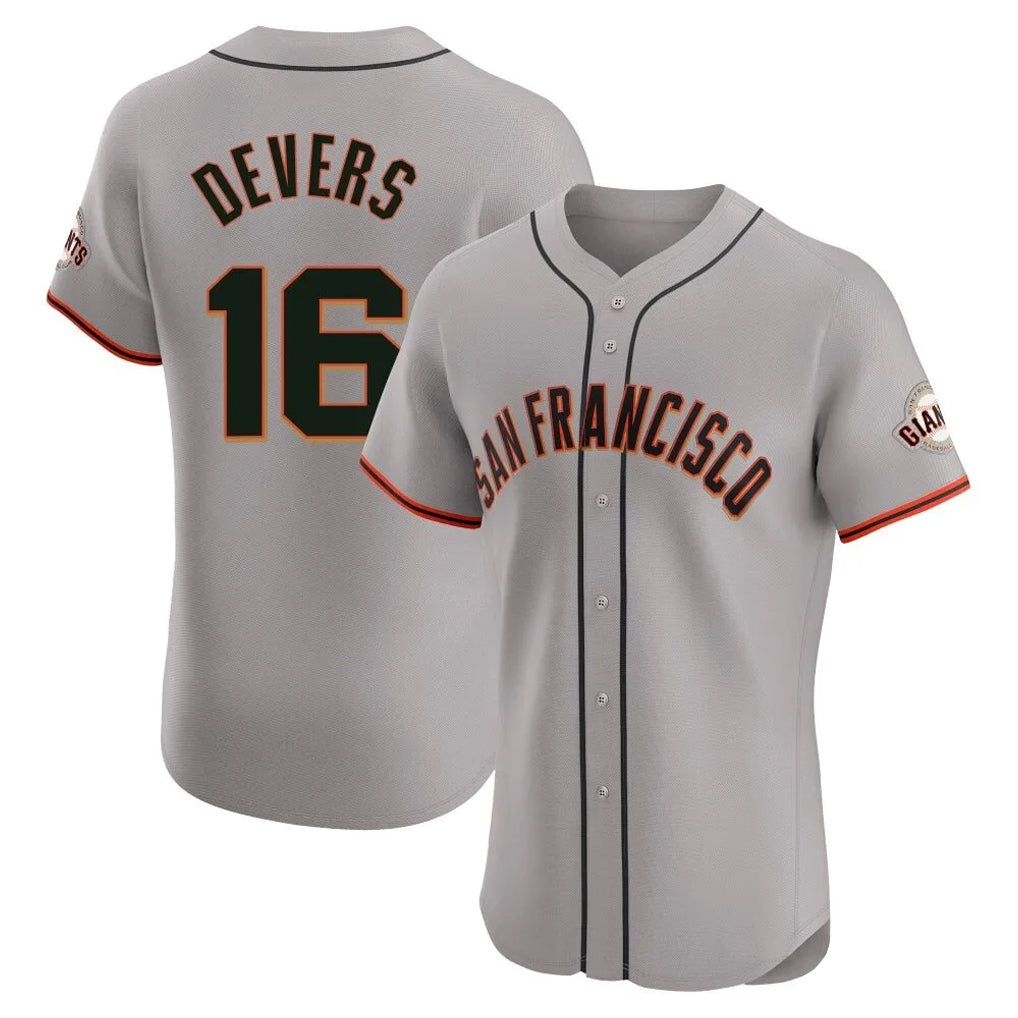 Johmsee SF.Giants #16 Rafael Devers Player Gray Home Limited Elite Stitched Jerseys
