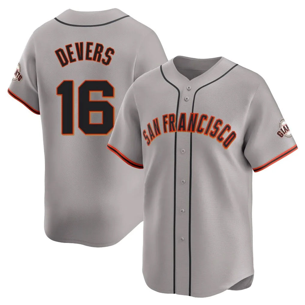Johmsee SF.Giants #16 Rafael Devers Player Gray Home Limited Stitched Jerseys