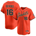 Johmsee SF.Giants #16 Rafael Devers Player Orange Home Limited Stitched Jerseys