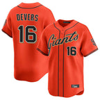 Johmsee SF.Giants #16 Rafael Devers Player Orange Home Limited Stitched Jerseys