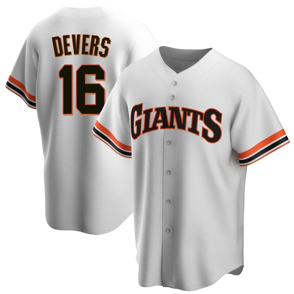 Johmsee SF.Giants #16 Rafael Devers Player White Throwback Cooperstown Collection Home Game Stitched Jerseys