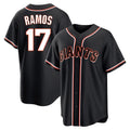 Johmsee SF.Giants #17 Heliot Ramos Player Black Fashion Out Home Limited Stitched Jerseys