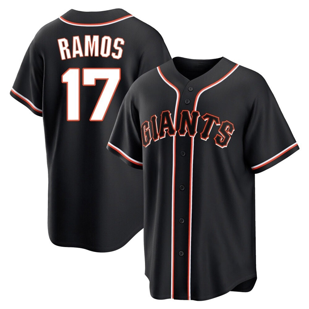 Johmsee SF.Giants #17 Heliot Ramos Player Black Fashion Out Home Limited Stitched Jerseys