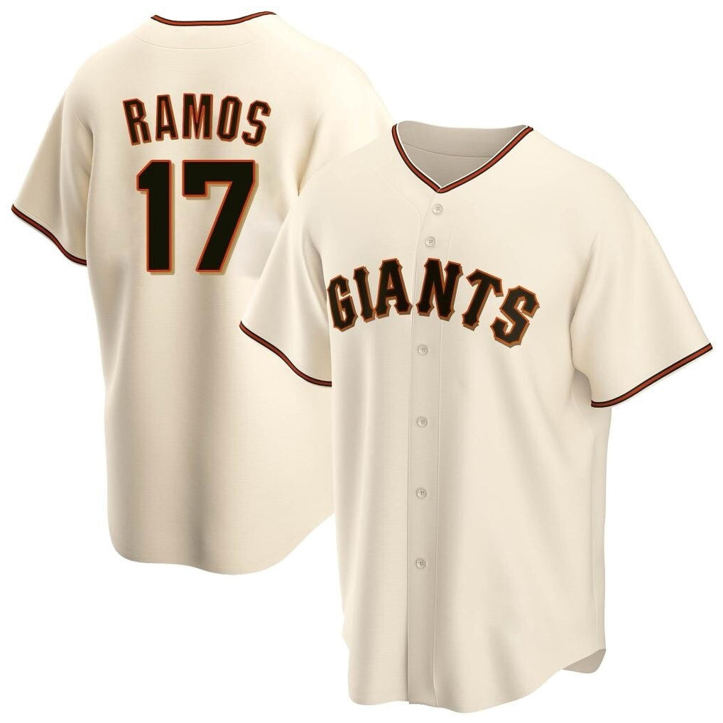 Johmsee SF.Giants #17 Heliot Ramos Player Cream Home Game Stitched Jerseys
