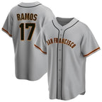 Johmsee SF.Giants #17 Heliot Ramos Player Gray Home Game Stitched Jerseys