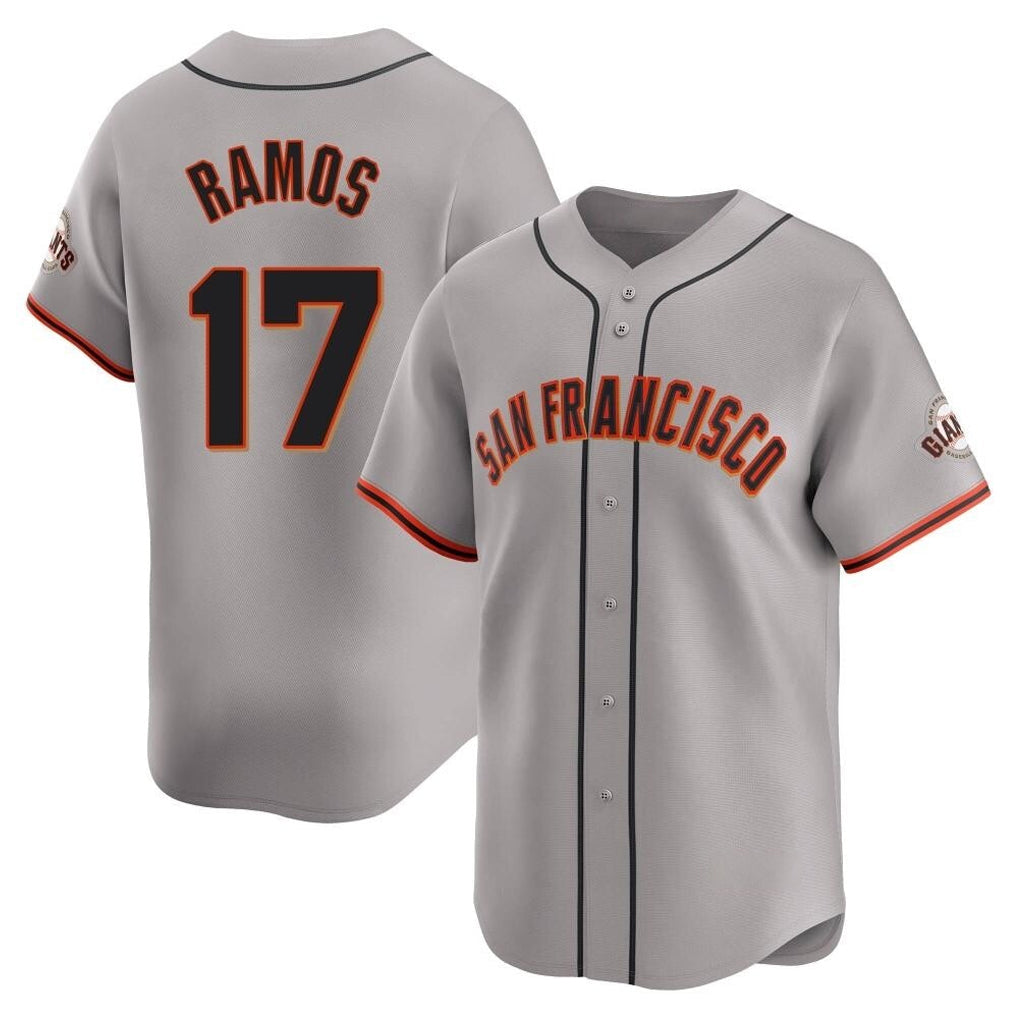 Johmsee SF.Giants #17 Heliot Ramos Player Gray Home Limited Stitched Jerseys