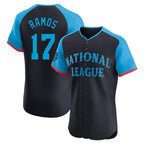 Johmsee SF.Giants #17 Heliot Ramos Player Navy National League All-Star Home Limited Elite Stitched Jerseys