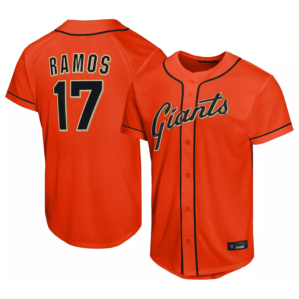 Johmsee SF.Giants #17 Heliot Ramos Player Orange Home Limited Stitched Jerseys